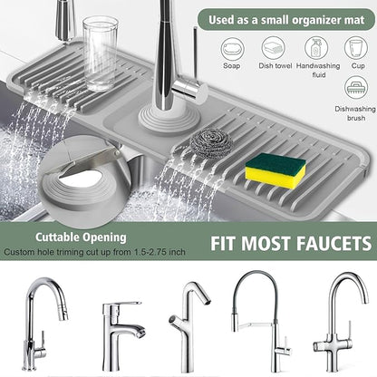 17.7-Inch Kitchen Sink Splash Guard Mat | 7° Slope