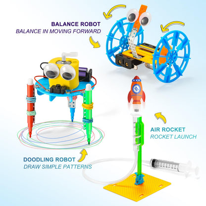 STEM Robotics Kits for Kids Age 8-12 8-10, Science Kits for Kids 8-12, STEM Toys for Boys Age 8 9 10 12 13 14 Girls Boys Birthday Gifts, Robot Building Crafts 8-12 Engineering Motor Set