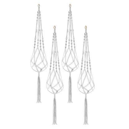 Sorbus Macrame Plant Hanger [4 Pack] Indoor Outdoor Hanging Plant Pots Cotton Rope, Elegant for Home, Patio, Garden