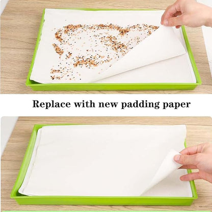 100 Sheets Bird Cage Liner Papers, Disposable Bird Cage Paper Liners, Cuttable Pet Animal Cages Cushion, Precut Absorbent Bird Paper for Bird Parrot Small Animal, 9.8'' X 11.8''