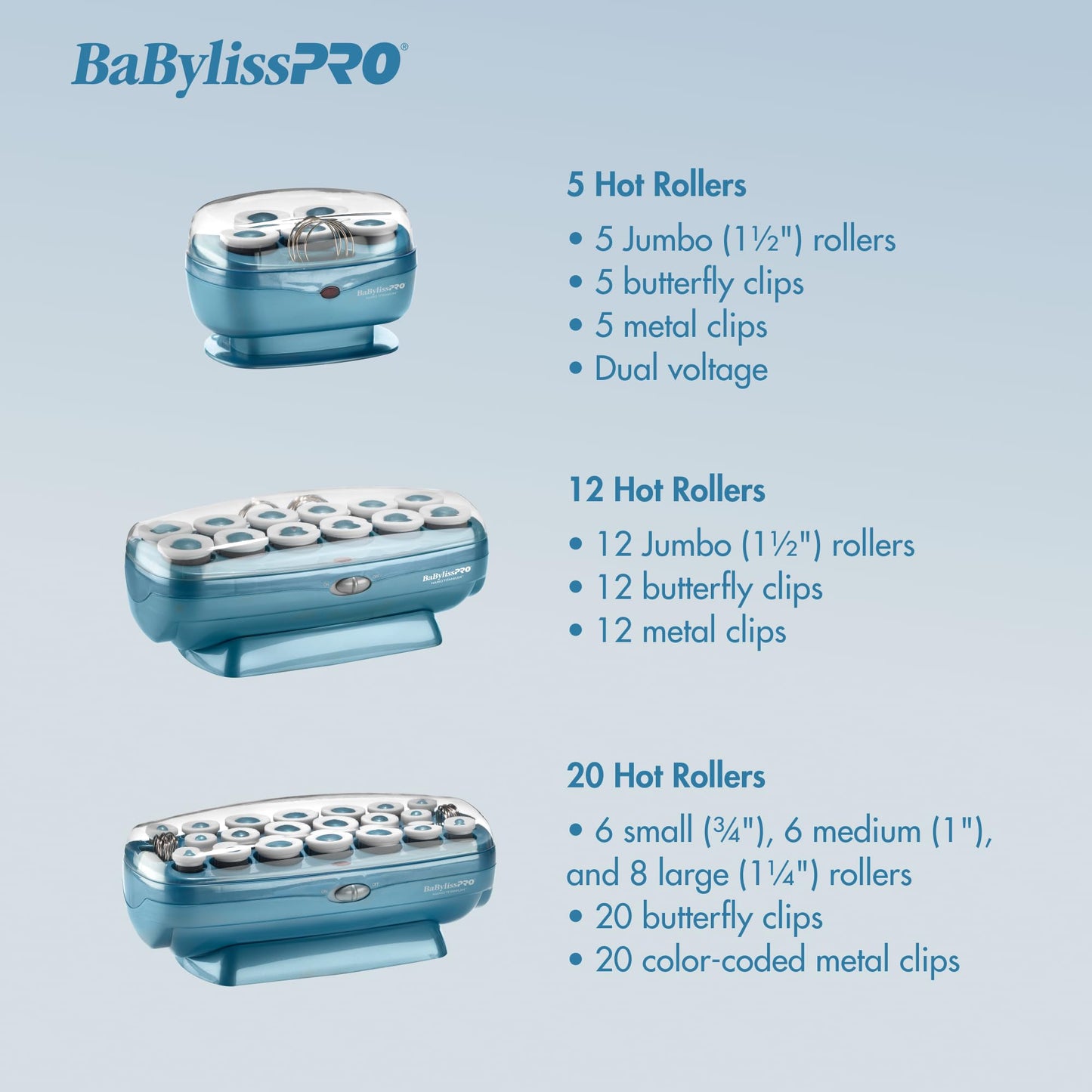 Nano Titanium Professional Hot Rollers For All Hair Lengths
