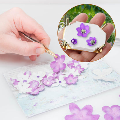 RJLCTH 2 Pcs Micro Flower Press Keychain, Portable Mini Flower Press with 40 Reusable Blotting Papers for Flower Preservation, Resin Art, Journals, Scrapbooking and DIY Botanical Crafts
