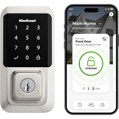 Kwikset Halo Wi-Fi Smart Lock, Keyless Entry Front Door Touchscreen Deadbolt, App Control, Grade AAA Certified, Easy Install No Hub, Venetian Bronze Finish, Digital Remote Lock