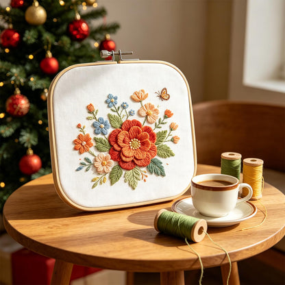 Yorwex 3 Pieces 3 Sizes Square Embroidery Hoops Adjustable Wooden Circle Cross Stitch Hoop Ring for DIY Embroidery Craft Art Craft Handy Sewing and Christmas Ornaments