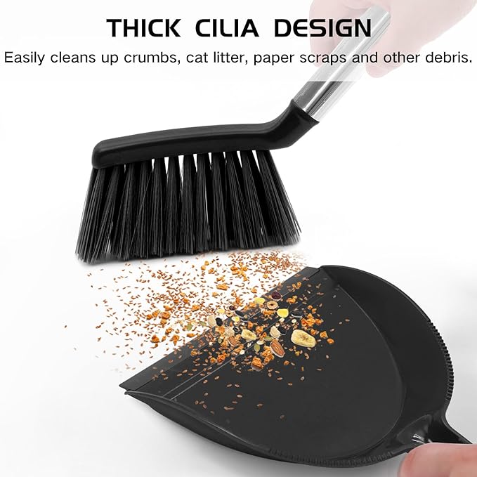 NACENA Mini Broom and Dustpan Set, Small Dust Pan and Brush Set