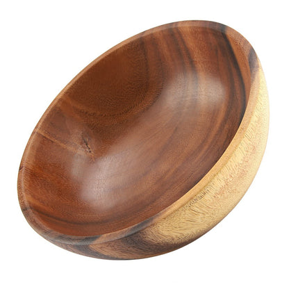 Oumefar Wooden Salad Bowl Sets, Acacia Wood Bowl Wooden Soup Bowl Light Smooth for Kitchen Utensils for Containing Salads,Vegetables,Fruit, Soups, Cereal and More Large (20 * 7cm)