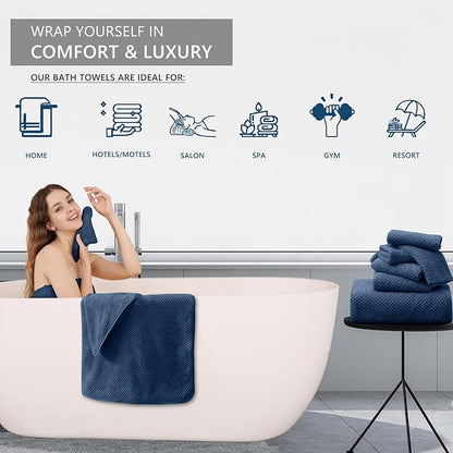 Bath Towel Set 4 Piece Oversized Bath Sheet 35"x70”Extra Large Bath Towel Soft