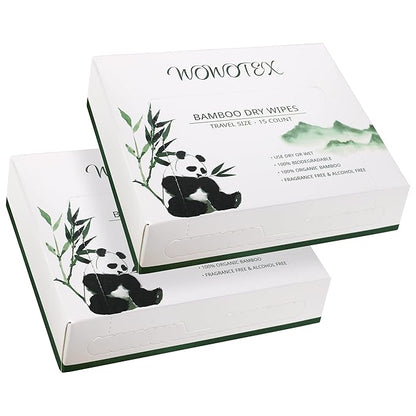 Travel Size Bamboo Viscose Disposable Face Towel Biodegradable Large Dry Face