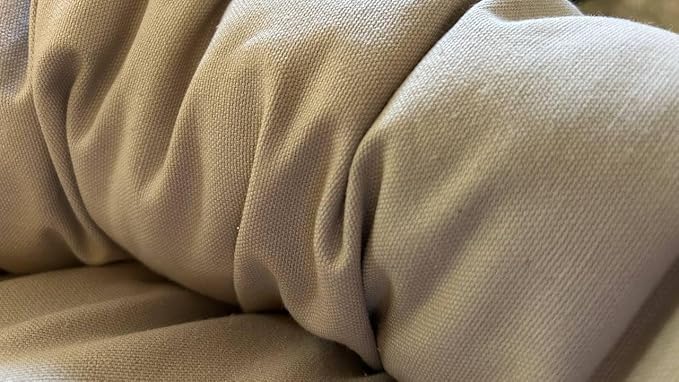 Organic Cotton Canvas Dog Bed: Removable Cover, Natural Fill - Made in USA (Gray, Small 24" x 7" inches)