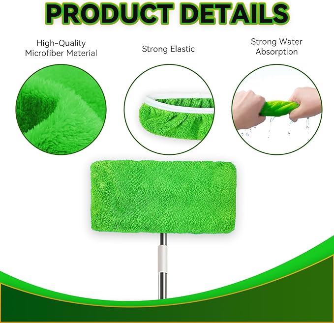 3 Pack Reusable Microfiber Mop Pads Compatible