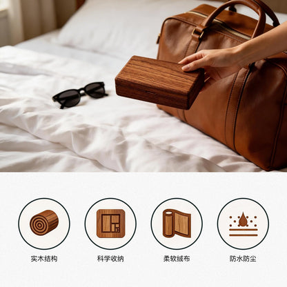 Cxomnndiw Small Wooden Jewelry Box | Versatile Mens Jewelry Box with Earring & Ring Organizer for Travel & Vanity Display