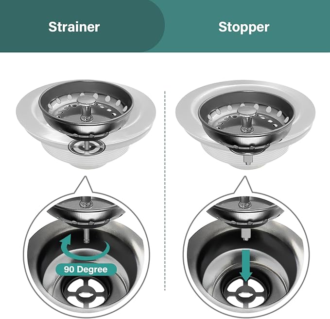 Kitchen Sink Strainer and Stopper Stainless Steel Basket