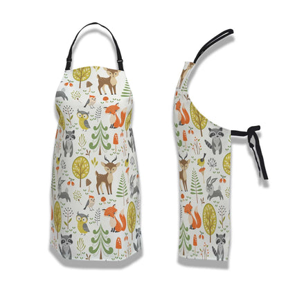 Olikked Gardening Apron for Women Cute Woodland Animals Cooking Aprons for Men for Kitchen Cooking Restaurant BBQ Painting Crafting 27” (W) x 31” (H), Waterproof Apron