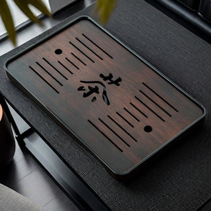 Large 17 Inch Bamboo Chinese Gongfu Tea Ceremony Tray Table Box with Water Storage for Kungfu Kung fu Tea Set