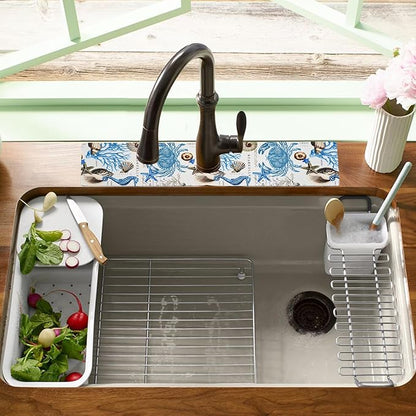 19.5" x 12" Dish Drying Mat & 24" x 5.5" Sink Splash Guard, Super Absorbent