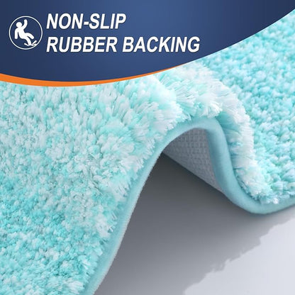 OLANLY Bathroom Runner Rugs Mat 47x24, Extra Soft Absorbent Microfiber Bath Rugs, Rubber Backing, Quick Dry, Washable Long Bath Mats for Bathroom Floor, Tub and Shower, Home Decor Accessories, Teal