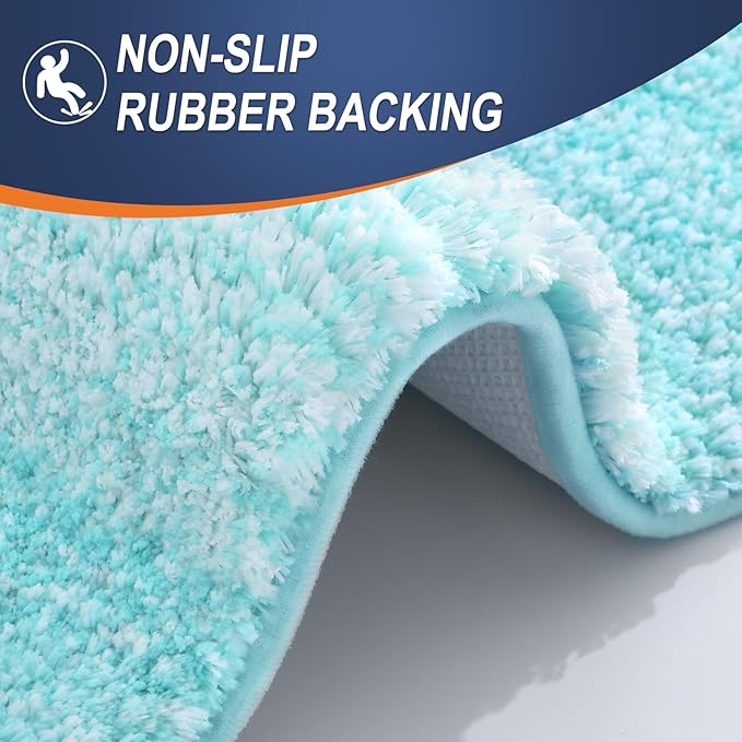 OLANLY Large Bathroom Rugs Mat 54x24, Extra Soft Absorbent Microfiber Bath Rugs, Rubber Backing, Quick Dry, Machine Washable Bath Mats for Bathroom Floor, Tub and Shower, Home Decor Accessories, Teal