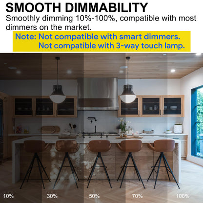 ENERGETIC SMARTER LIGHTING 150 Watt LED Bulb, 2600LM Super Bright Light Bulbs, Daylight 5000K, Dimmable A21 LED Bulb, E26 Standard Base, UL Listed, Damp Rated, 2 Pack