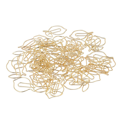 Decorative Lemon Shaped Metal Paper Clips, 100 Pieces with Storage Box, Small Size for Office, Planner, Scrapbooking