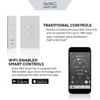 Rotary Indoor and Outdoor 5-Blade 65in Smart Home Ceiling Fan in Matte Black Soft Brass with 2700-3000-4000-5000K Selectable LED Light Kit and Remote Control works with iOS or Android WAC App