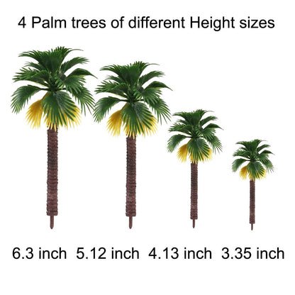 AmyBy Model Miniature Forest Plastic Toy Trees Bushes Rainforest Diorama Supplies Train Scenery Mini Coconut Palm Plant Crafts Weeping Willow 20