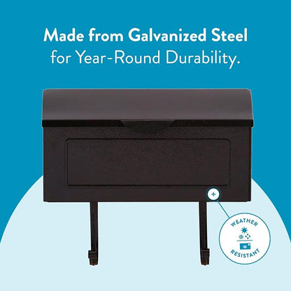 Architectural Mailboxes Amboy Steel Wall Mount Mailbox, Black, Medium | Galvanized steel build for outside with weather-resistant outdoor construction and a rust-resistant powder-coat finish.
