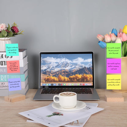 Rainmae 3PCS Monitor Memo Board Acrylic Detachable Sticky Note Holder for Computer Screen Clear Multifunction Portable Memo Message Board Holder Office Desk Accessories Desktop Organization