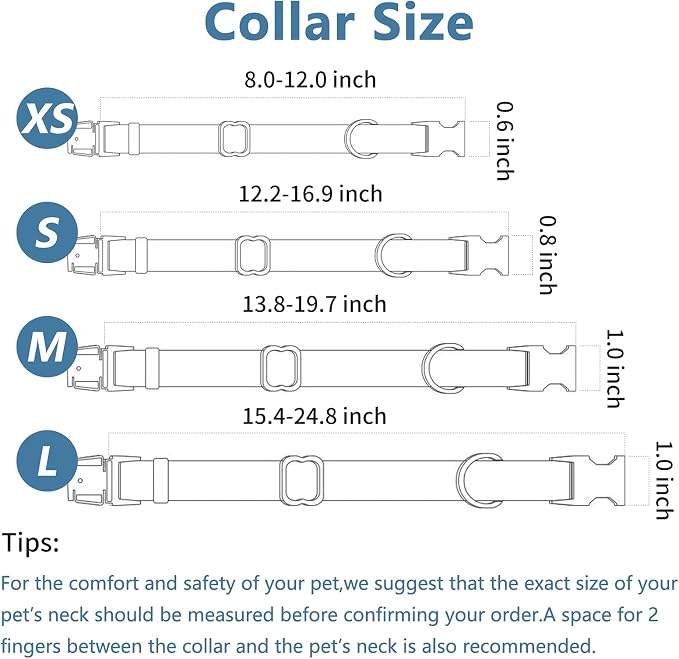 Soft Leather Dog Collar and Leash (6.6') Set - Stylish Rose Gold Heavy Duty Metal Buckle, 4 Adjustable Lengths Leash for Small Medium Large Dogs - Comfortable & Easy to Clean Grey XS(8"-12")