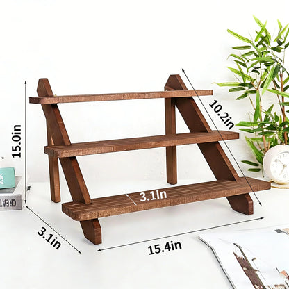 Wooden Cake Stand 3 Tiered Tray Stand for 15 Cupcakes Stepped Wood Display Stand for Weddings, Tiered Party Table Display Riser for Food, Dessert, Cookie (Wood, 3-Layer Cake Rack)