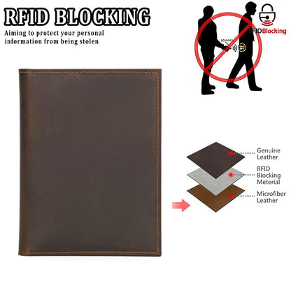Leather Passport Holder Passport Cover Wallet with Card Holders, Travel Wallet Cover Case for Men and Women, Travel Documents Organizer Protector