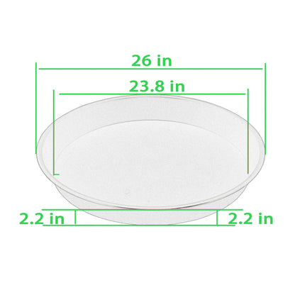 VUWEZ 6 Pack of 25 inch Plant Saucer, Plant Tray 20 Inch Round, Plant Saucers for Indoors, Plant Trays for Pots, Flower Pot Saucers, Pot Saucers for Planter 19-26" (25", Black)