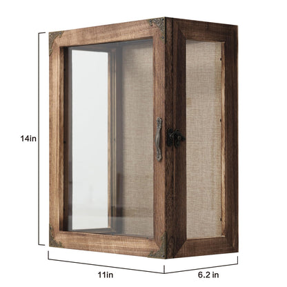 Shadow Box Display Case 11x14 Deep with Glass on 4 Sides, 6.2in Depth Wall Mounted Memory Box for Keepsakes, Wooden Display Case for Graduation Cap, Jersey, Wedding, Medals – Rustic Shadowbox Frame