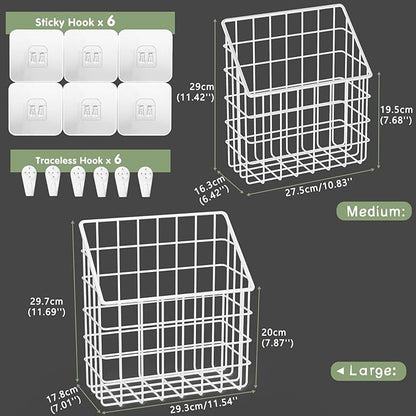 2 Pack Bath Toy Storage Organizer Basket, Large Metal Bathtub Toy Holder