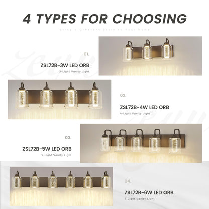 zeyu 20W LED Vanity Light 4-Light Farmhouse Over Mirror Oil Rubbed Bronze ZSL72B-4W LED ORB-1