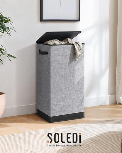 SOLEDI Laundry Hamper with Lid 100L Large & Tall Collapsible Laundry Basket