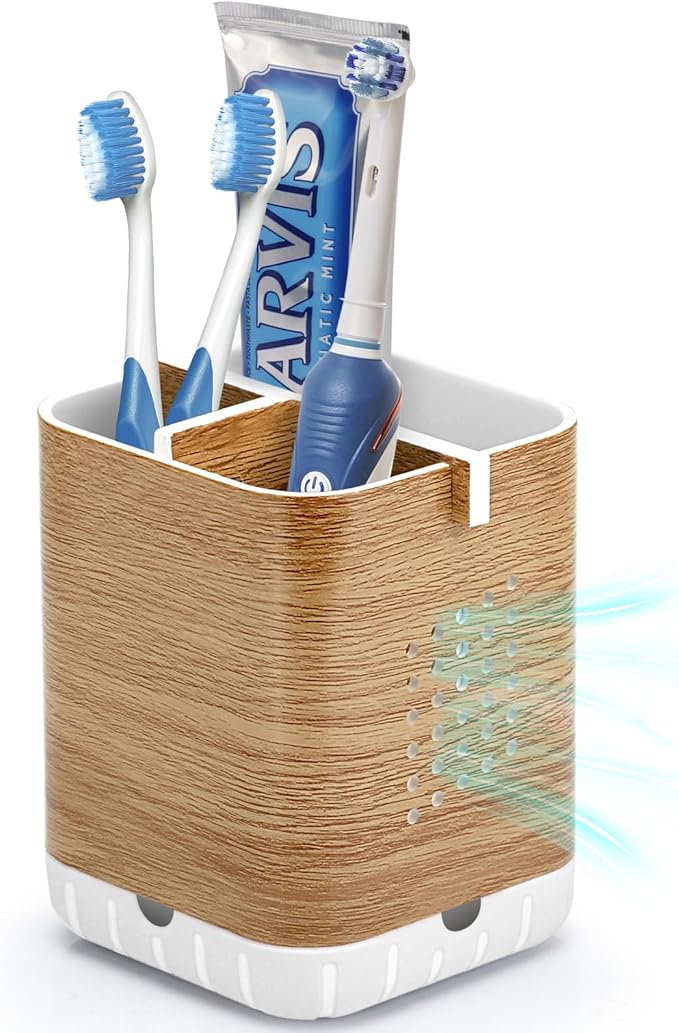 Boperzi Toothbrush Holders for Bathrooms Organizer Countertop, Detachable