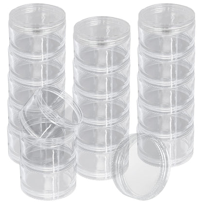Luomorgo 4 Sets Stackable Clear Plastic Containers with Screw Lids - 30ML 5-Layer Organizer for Cosmetics, Jewelry Beads, Nail Art & Craft Storage