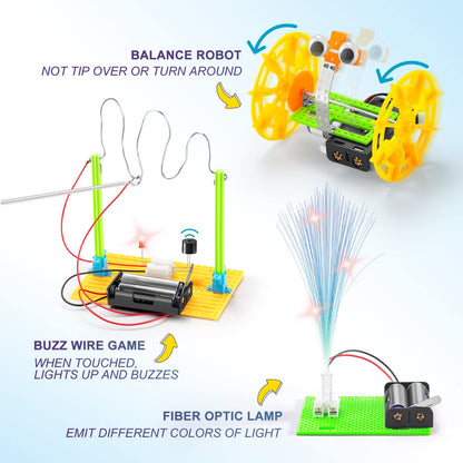 Science STEM Kits for Kids Age 8-12 6-8 12-14 10-12, STEM Toys for Ages 8-13, Boys Girls Crafts, Electronic Robotic Projects Experiments Engineering Activities, DIY Coding Robots 6 7 8 + Year Old