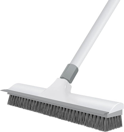 Floor Scrub Brush with 60 inch Long Handle, 2 in 1 Heavy Duty Stiff Bristle