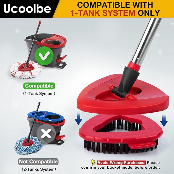 Mop Brush for O-Cedar EasyWring 1 Tank System, Scrubber Brush Replacement Head