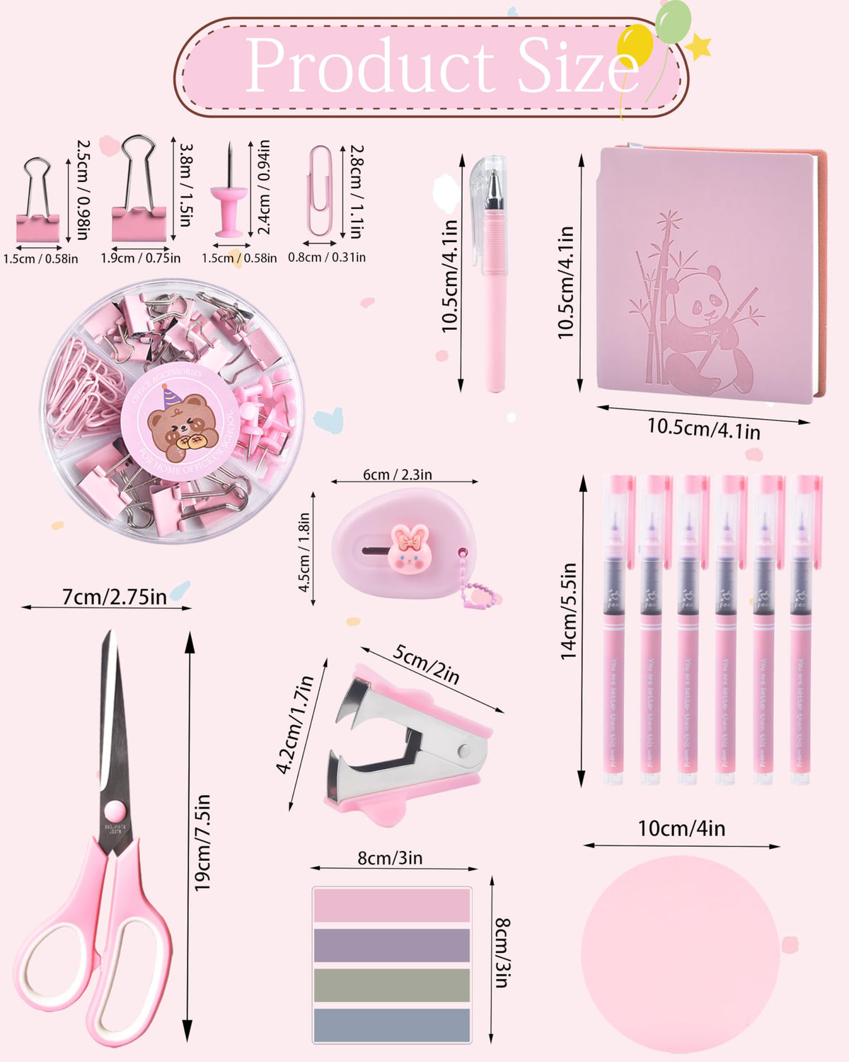 23pc Pink Desk Accessories and Organizers with Mesh Organizer Stapler Tape Dispenser Calculator and a Lot of Office Pink Office Supplies Beautifully Presented in a Gift Box