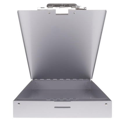 Saunders Metal Clipboard with Storage, Silver Single Layer Nursing Clipboard Folio, Letter Size Paper Organizer, Steel Clip with Self Locking Latch, Form Holder for Office, School & Work - Made in USA