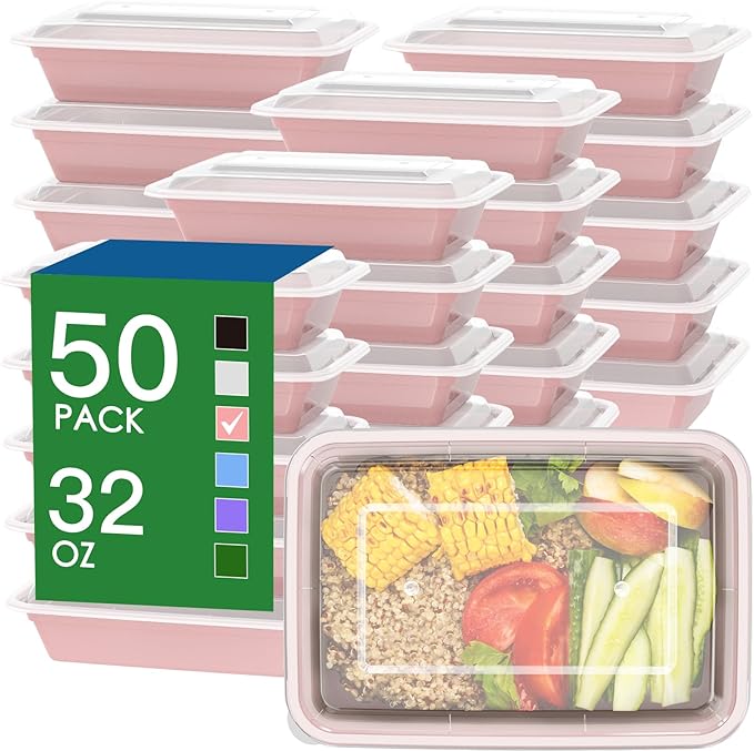50 Pack 32 oz Meal Prep Containers Reusable