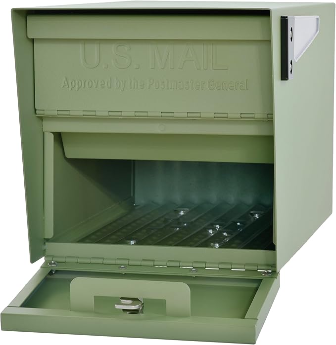Mail Boss 7585 Mail Manager Curbside Locking Security Mailbox, Sage Green