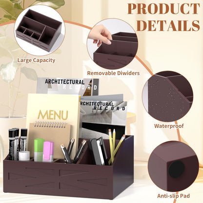 BELO VALE Large Mail Organizer Countertop,Farmhouse Desk and Kitchen Countertop Storage, Letter Sorter, Desk Mail Organizer and Bill Organizer, Desktop File and Paper Holder