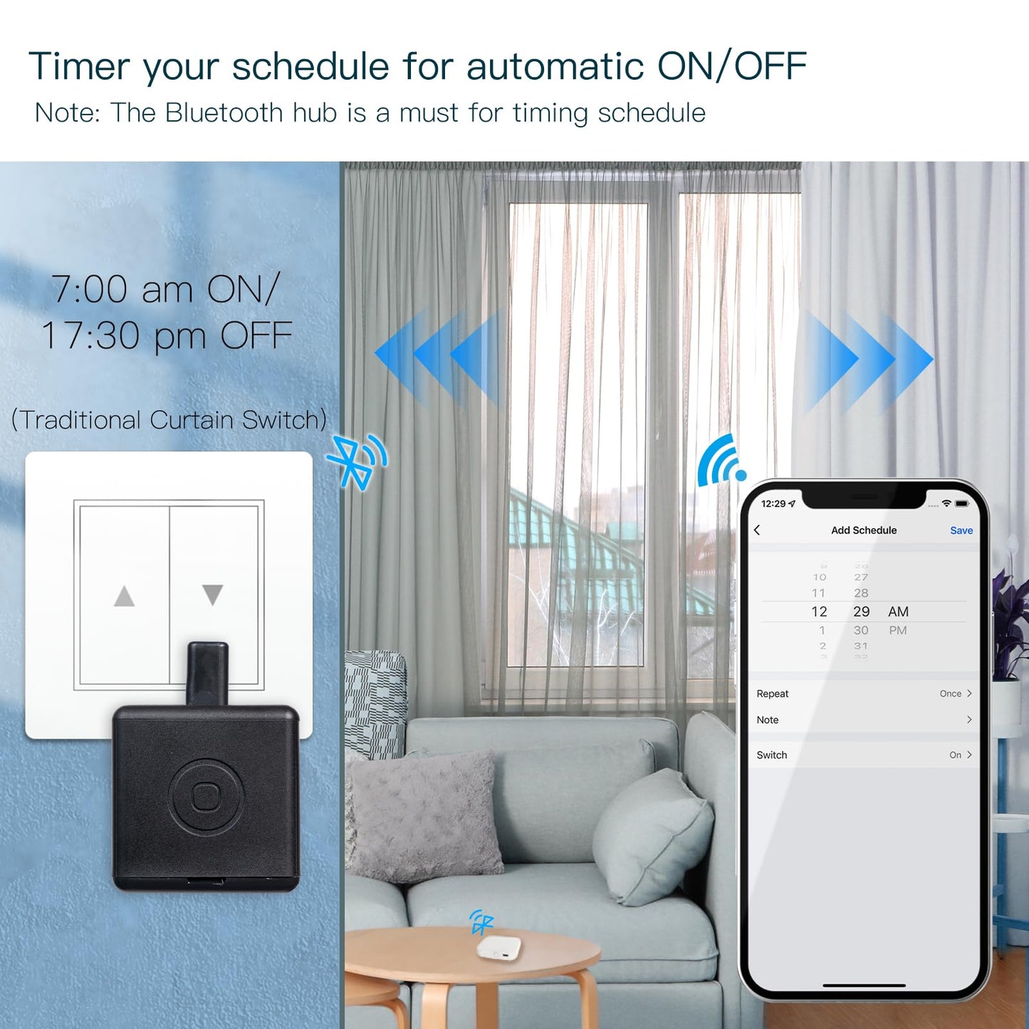 MOES Fingerbot Plus Smart Button Pusher No Wiring Switch, Upgrade with Touch Control, Work with Smart Life App, Add MOES Tuya Bluetooth Hub Make it Compatible with Alexa,Google Home and Timer Control