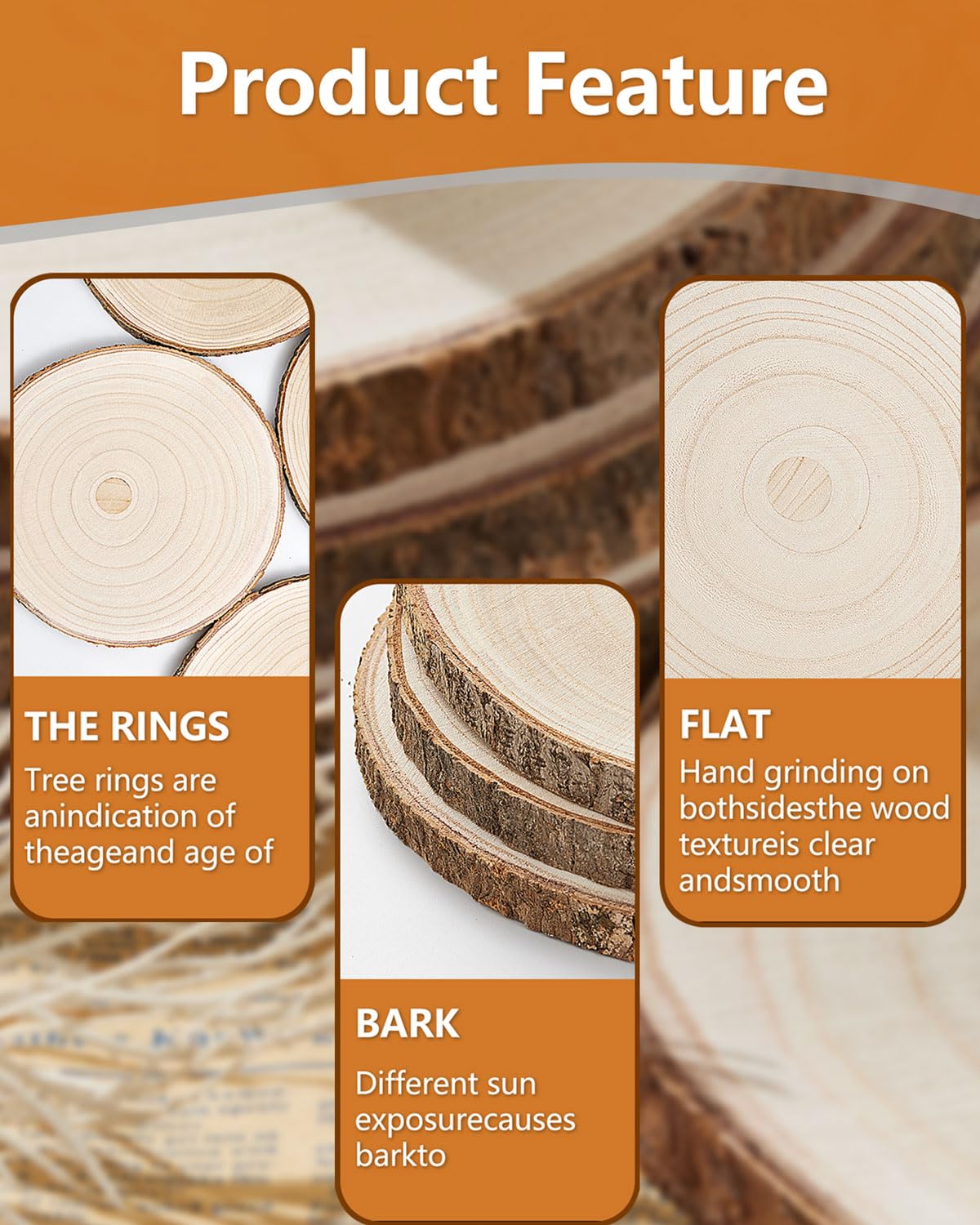 Set of (10) 9-10 Inches Wood Slices, Wood Centerpieces for Tables, Wood Slices for Centerpieces, Unfinished Wood Rounds for Rustic Wedding, Baby Shower, Party, Natural Paulownia Slabs
