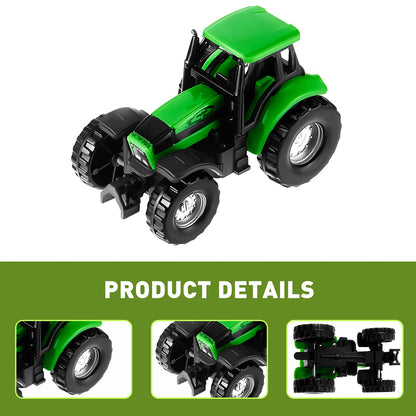 12 Pieces Tractor Cake Topper Set with Tree Farmer Fences Mini Barn Animal Figurines for Farm Animal Theme Party Birthday Party Decorations