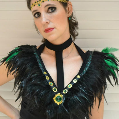 Lime Green Rooster Feather Fringe Trim 14.7ft 3-5inch Fluffy Feather Trim Fashion Dress Sewing Crafts,Gloves,Feather Shawl Cape, DIY Handbag and Wedding Decoration