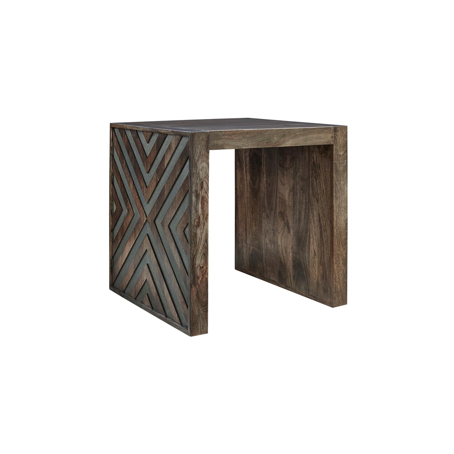 Signature Design by Ashley Dreggan Casual End Table with Diamond Pattern, Dark Brown
